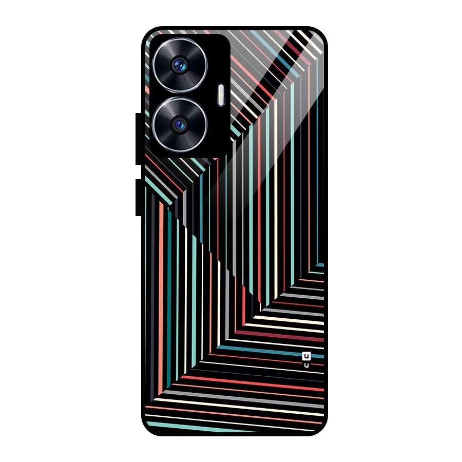 Angulars Stripes Glass Back Case for realme C55