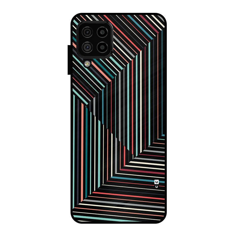 Angulars Stripes Metal Back Case for Galaxy A22 4G