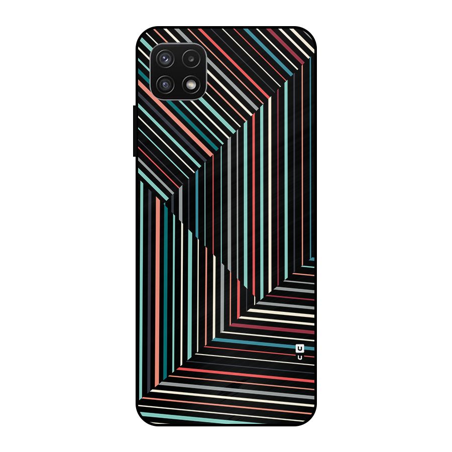 Angulars Stripes Metal Back Case for Galaxy A22 5G