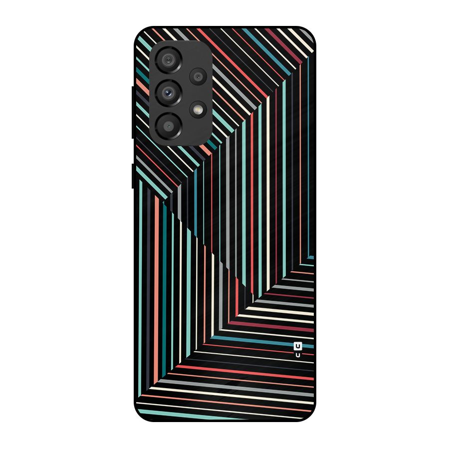 Angulars Stripes Metal Back Case for Galaxy A33 5G