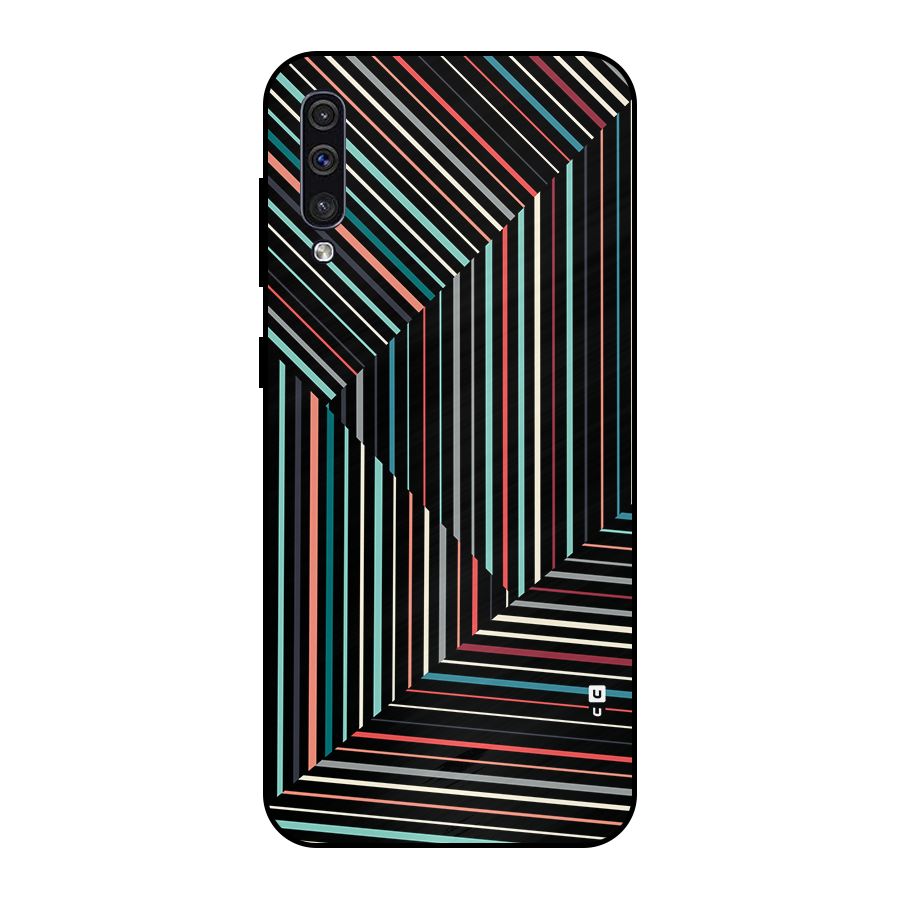 Angulars Stripes Metal Back Case for Galaxy A50s