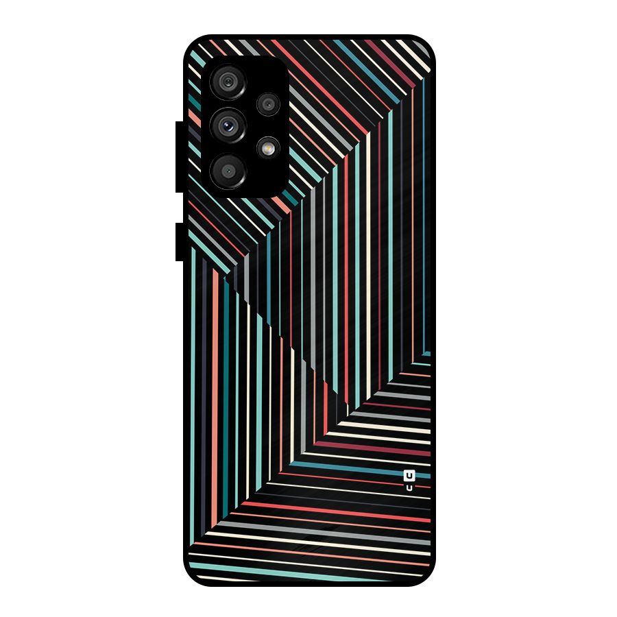 Angulars Stripes Metal Back Case for Galaxy A73 5G