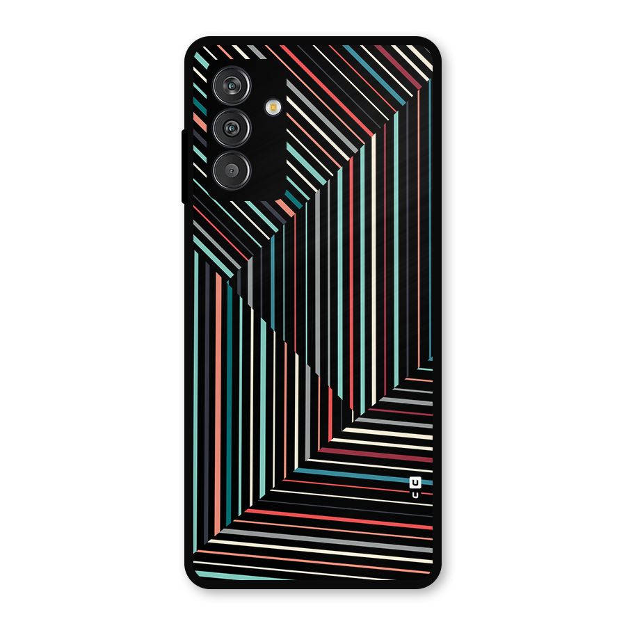 Angulars Stripes Metal Back Case for Galaxy F13