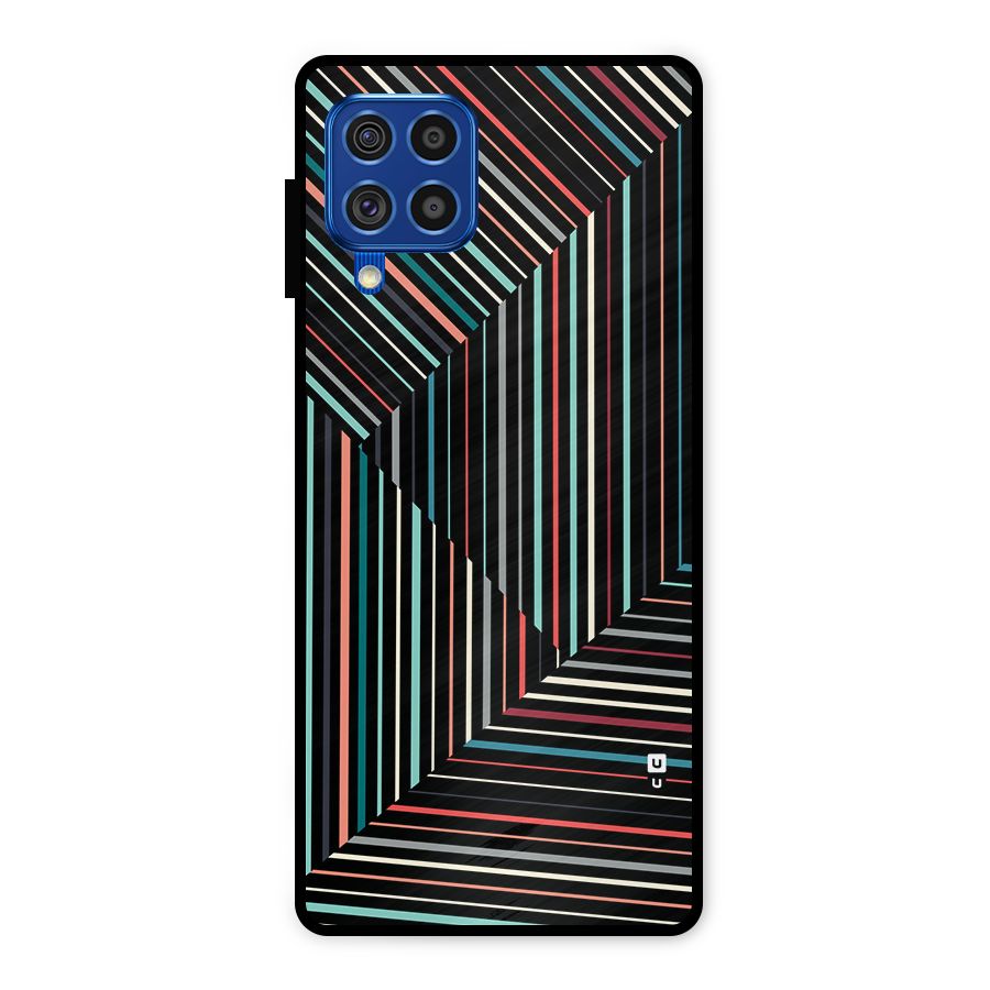 Angulars Stripes Metal Back Case for Galaxy F62
