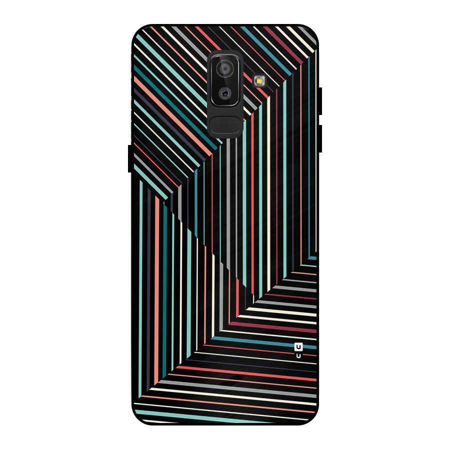 Angulars Stripes Metal Back Case for Galaxy J8