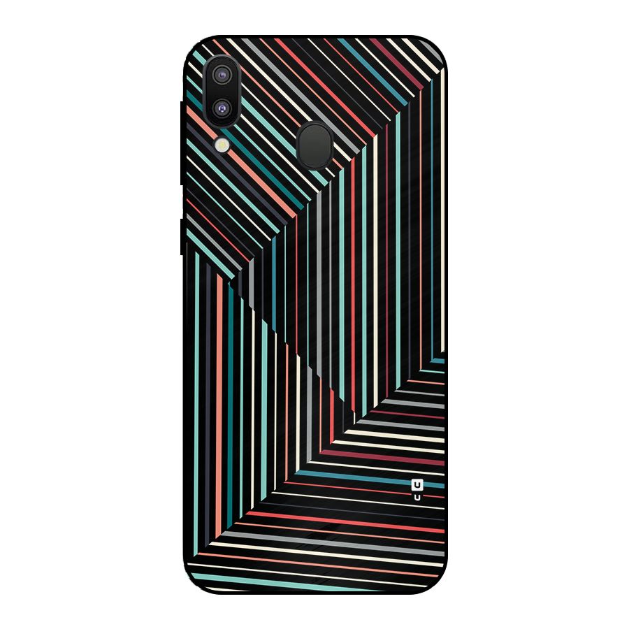 Angulars Stripes Metal Back Case for Galaxy M20
