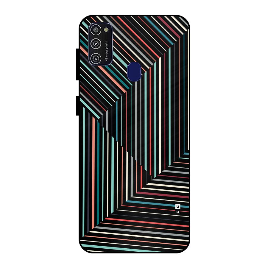 Angulars Stripes Metal Back Case for Galaxy M30s