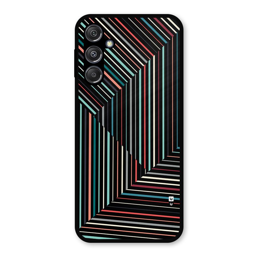 Angulars Stripes Metal Back Case for Galaxy M34 5G