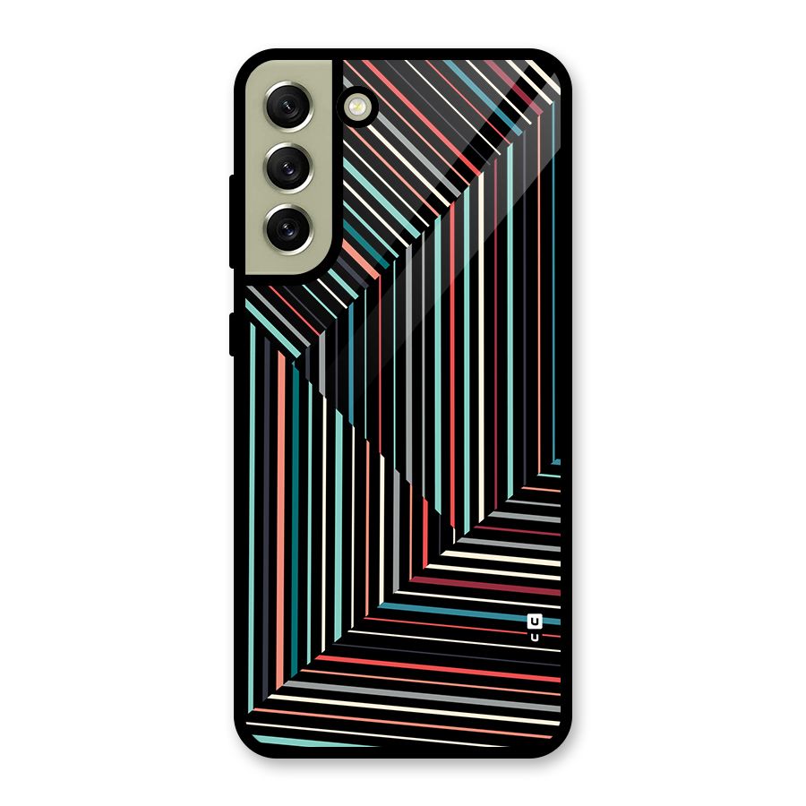 Angulars Stripes Metal Back Case for Galaxy S21 FE 5G (2023)