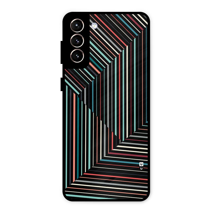 Angulars Stripes Metal Back Case for Galaxy S21 Plus