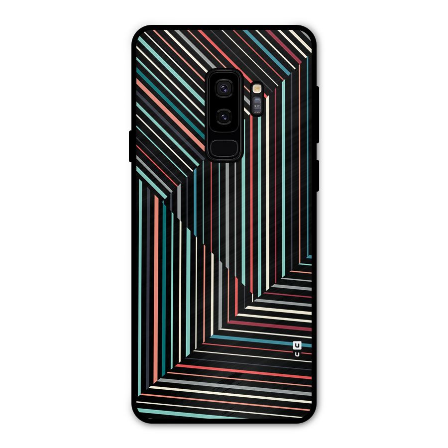 Angulars Stripes Metal Back Case for Galaxy S9 Plus