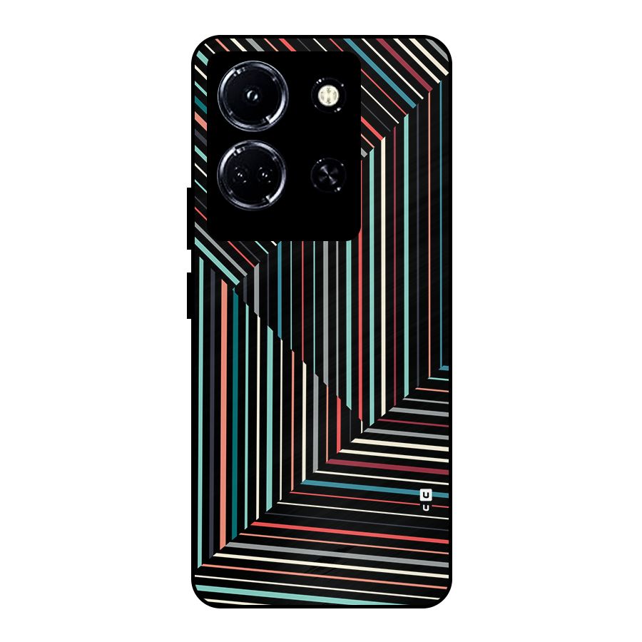 Angulars Stripes Metal Back Case for Infinix Note 30 5G