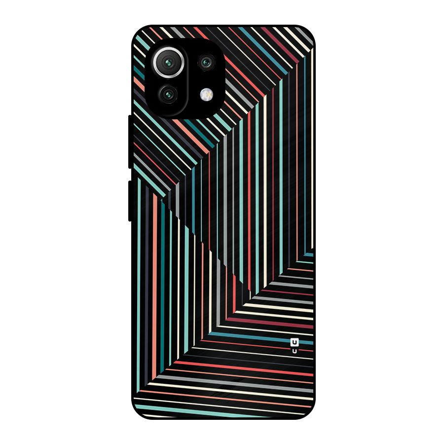Angulars Stripes Metal Back Case for Mi 11 Lite