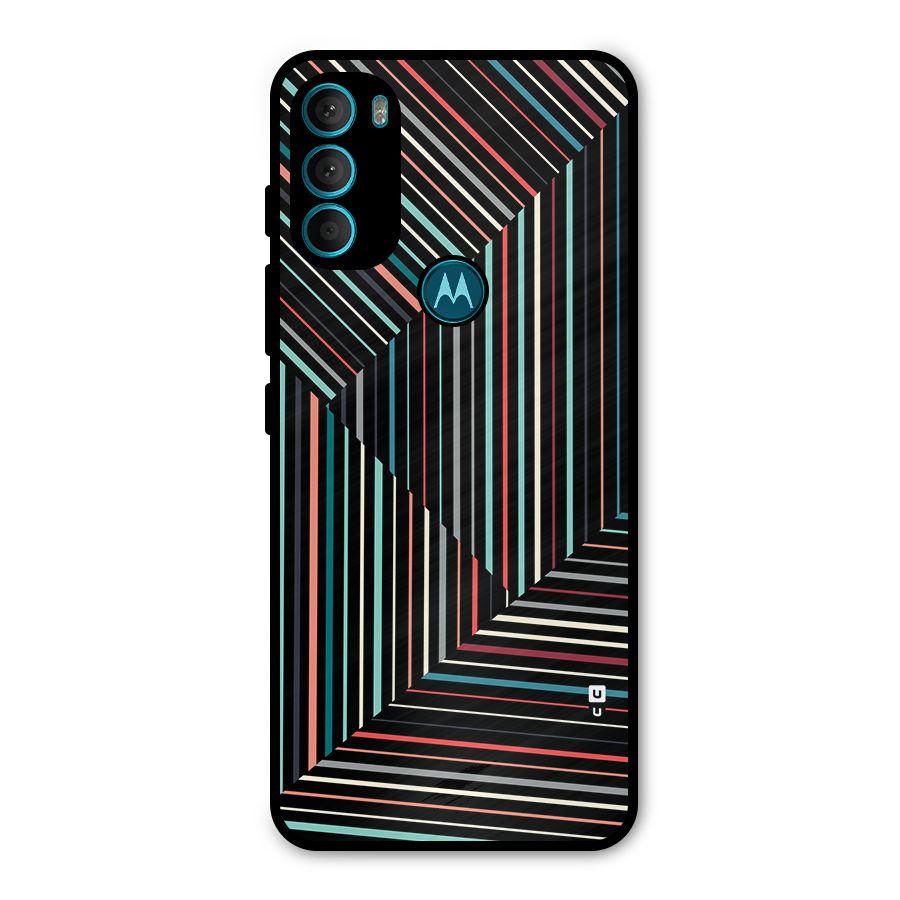 Angulars Stripes Metal Back Case for Moto G71 5G