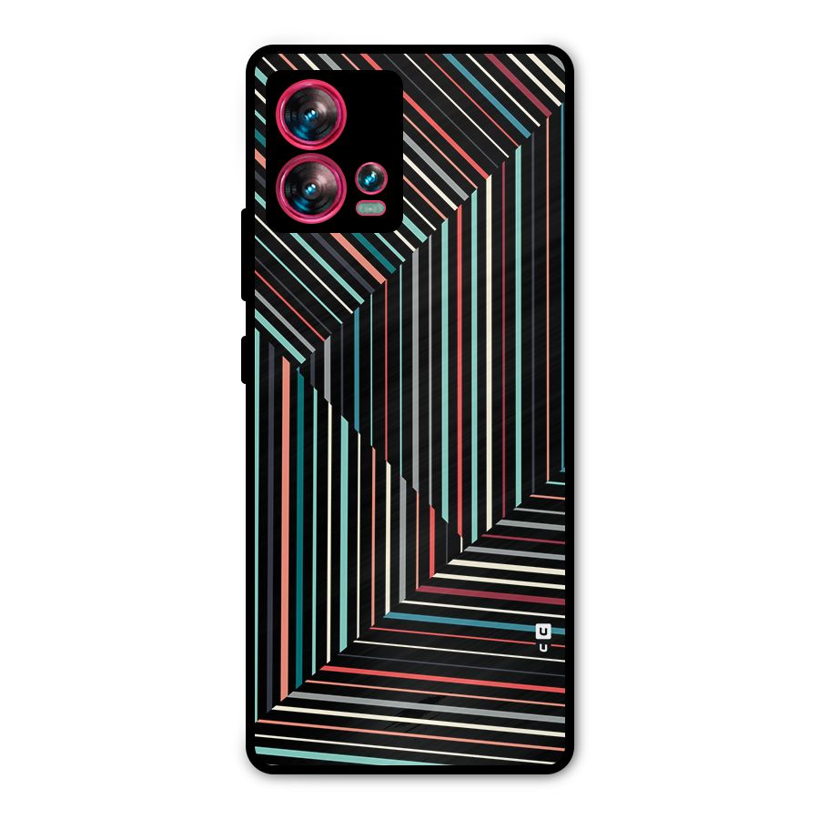 Angulars Stripes Metal Back Case for Motorola Edge 30 Fusion