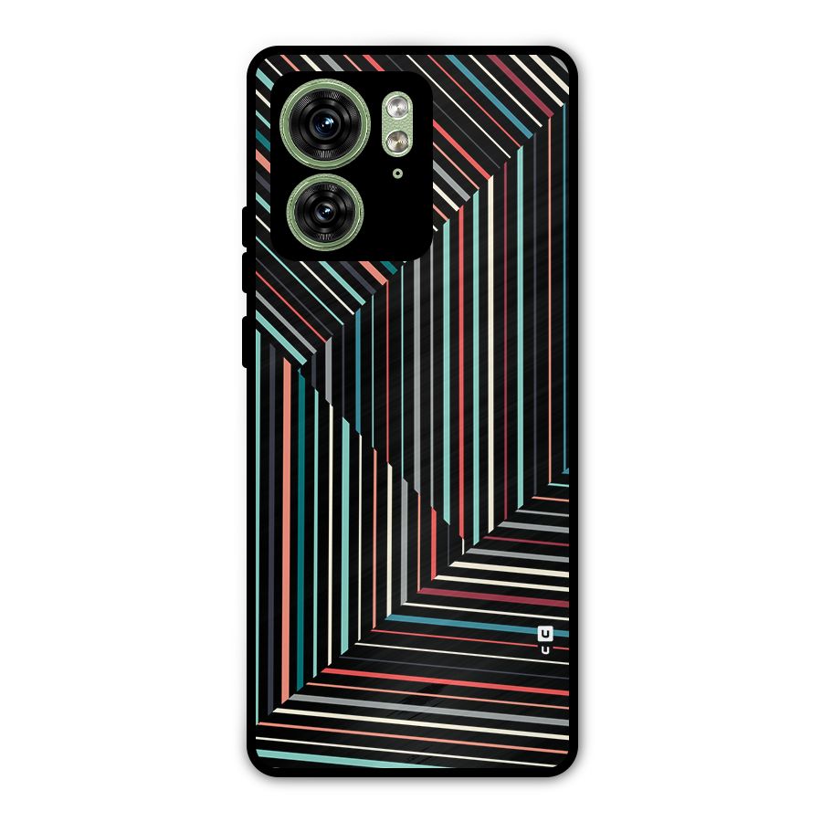 Angulars Stripes Metal Back Case for Motorola Edge 40 5G