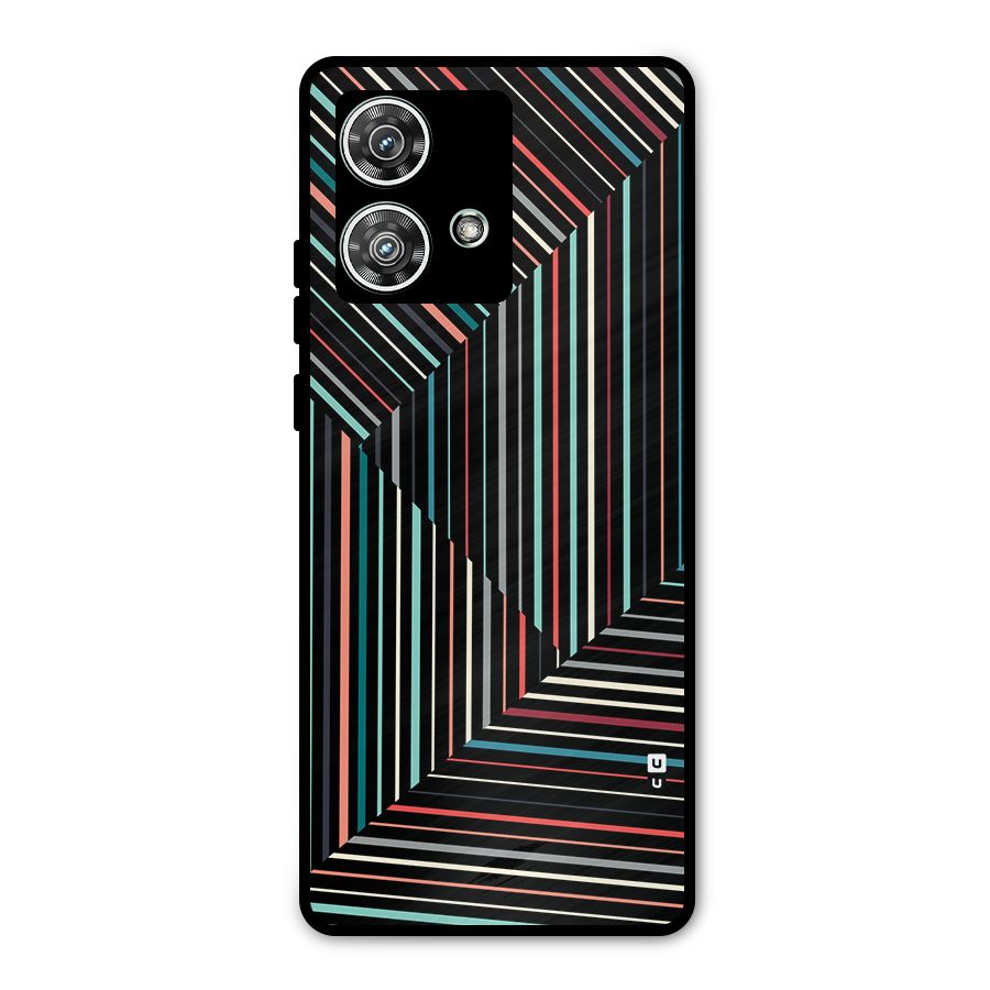 Angulars Stripes Metal Back Case for Motorola Edge 40 Neo