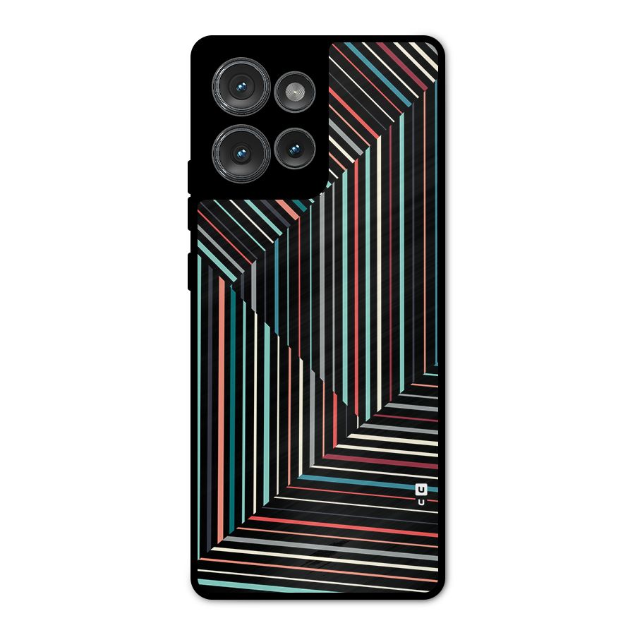Angulars Stripes Metal Back Case for Motorola Edge 50