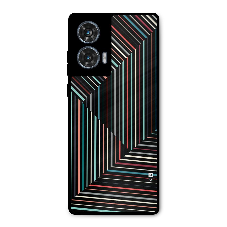 Angulars Stripes Metal Back Case for Motorola Edge 50 Fusion
