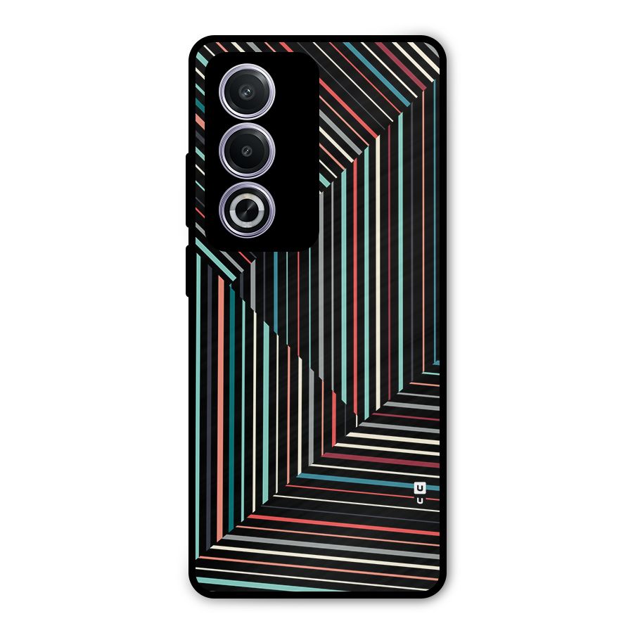 Angulars Stripes Metal Back Case for Oppo A3 Pro