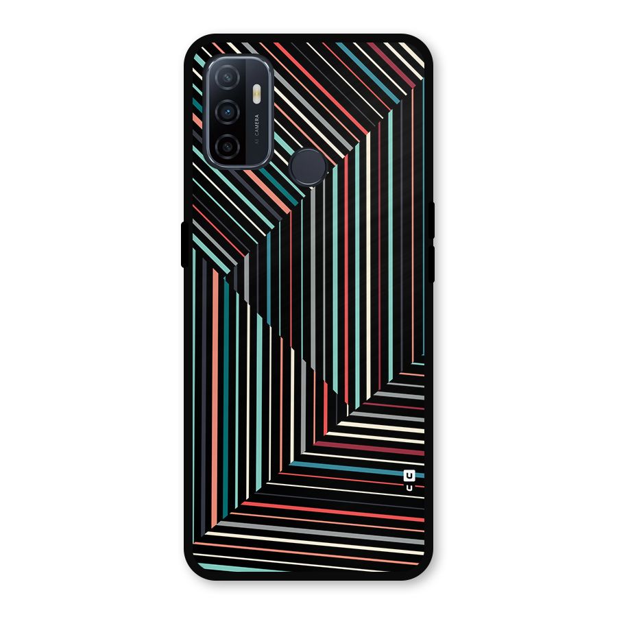 Angulars Stripes Metal Back Case for Oppo A53