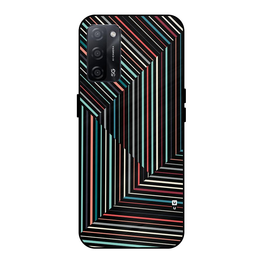Angulars Stripes Metal Back Case for Oppo A53s 5G