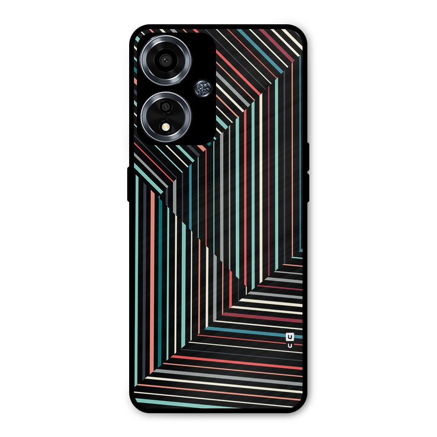 Angulars Stripes Metal Back Case for Oppo A59