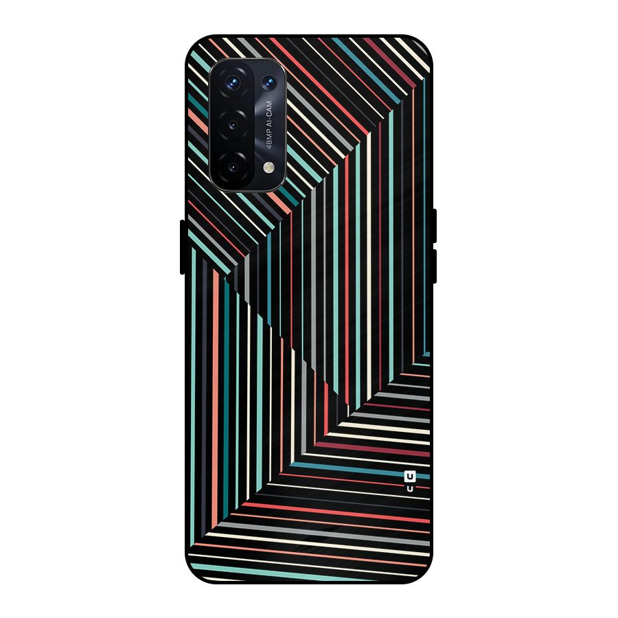 Angulars Stripes Metal Back Case for Oppo A74 5G