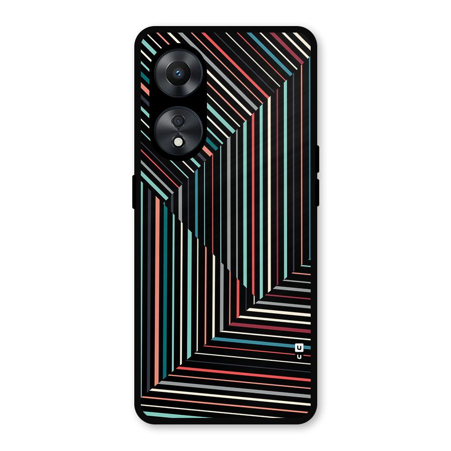 Angulars Stripes Metal Back Case for Oppo A78