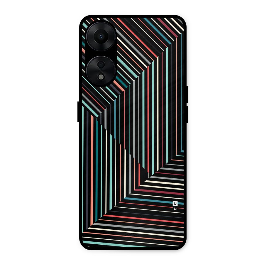 Angulars Stripes Metal Back Case for Oppo A78 5G