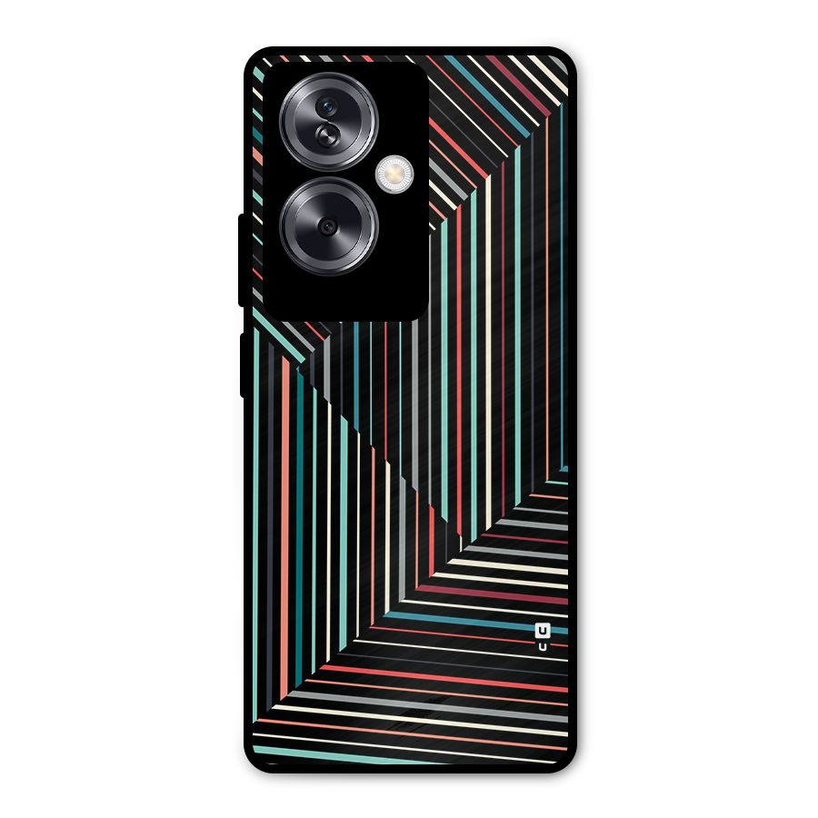Angulars Stripes Metal Back Case for Oppo A79 5G