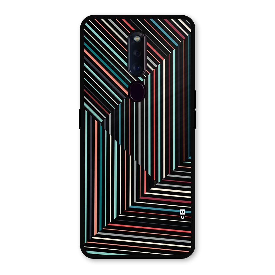Angulars Stripes Metal Back Case for Oppo F11 Pro