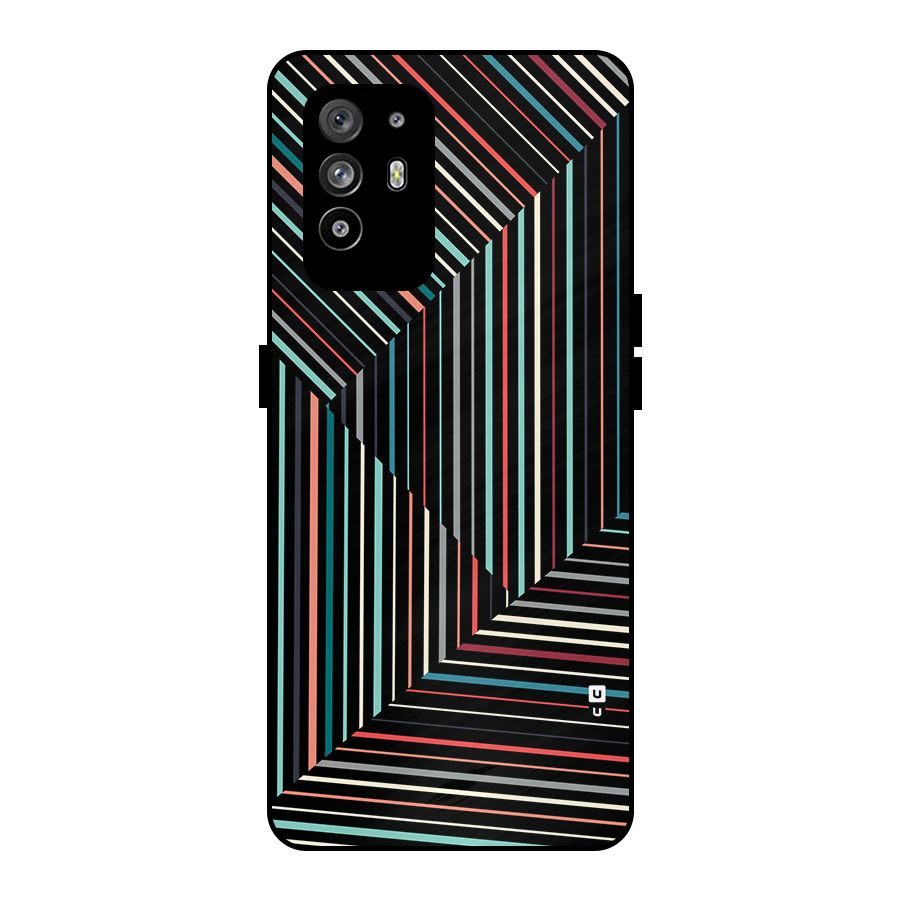 Angulars Stripes Metal Back Case for Oppo F19 Pro Plus 5G