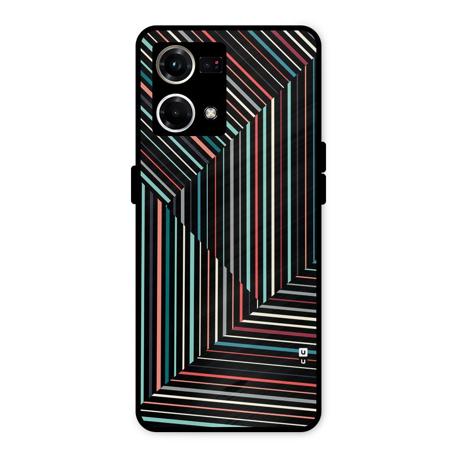Angulars Stripes Metal Back Case for Oppo F21 Pro 4G
