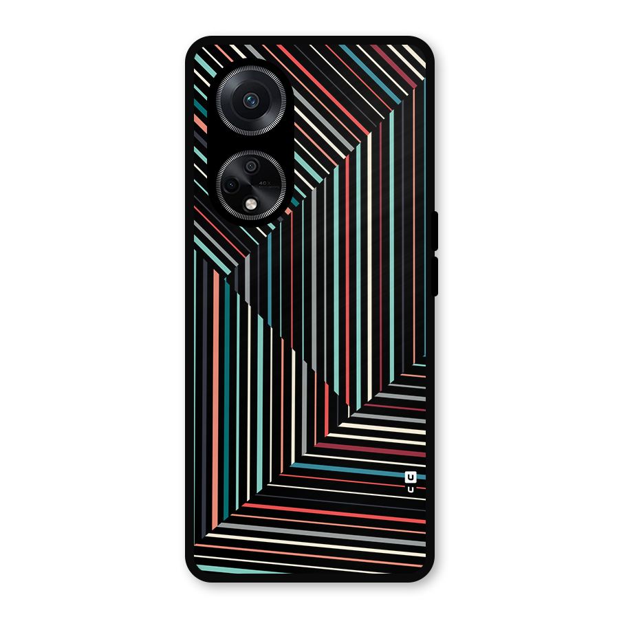 Angulars Stripes Metal Back Case for Oppo F23