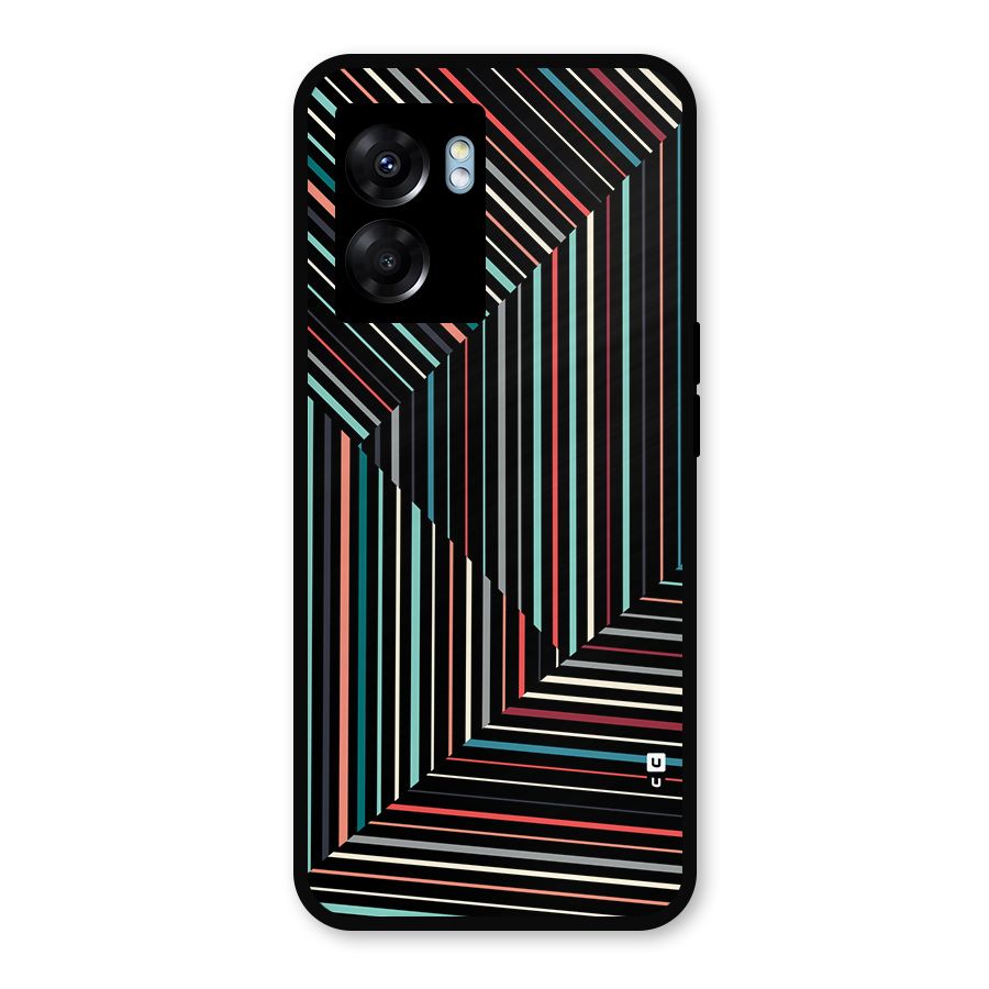 Angulars Stripes Metal Back Case for Oppo K10 (5G)