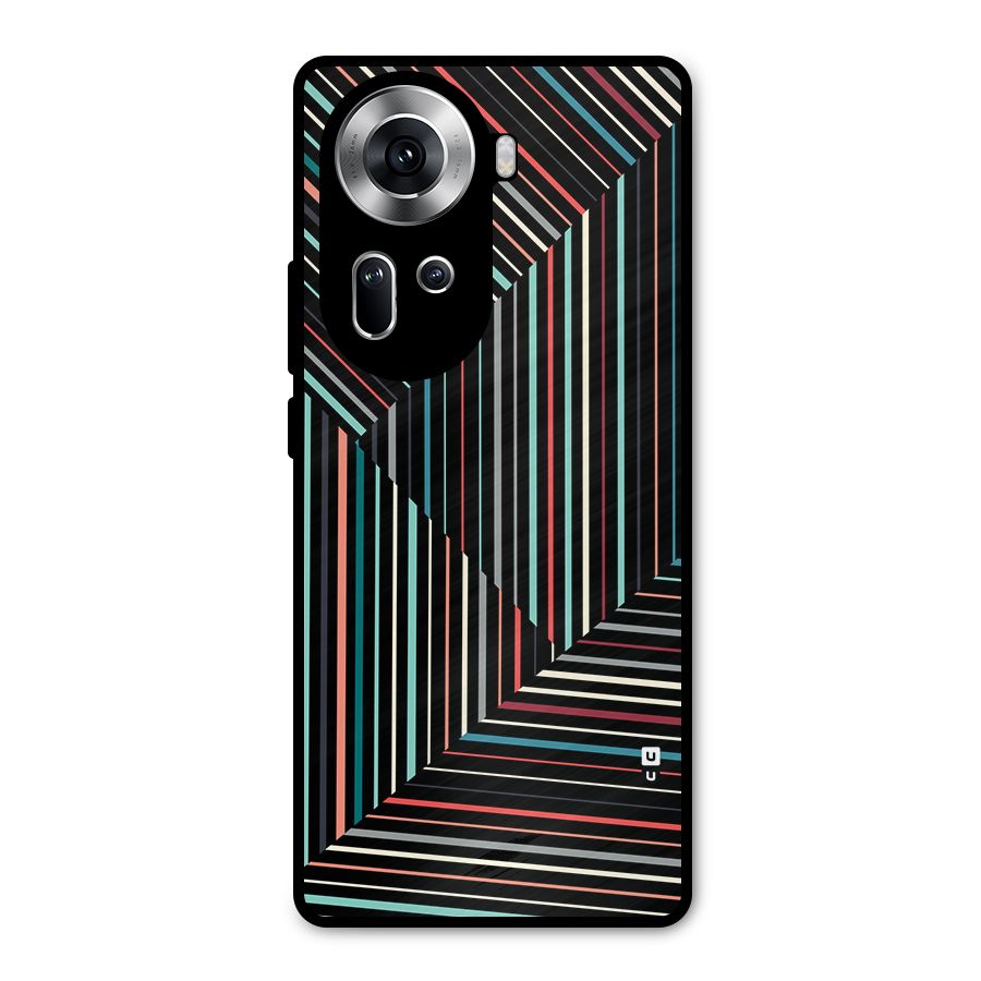 Angulars Stripes Metal Back Case for Oppo Reno11 5G