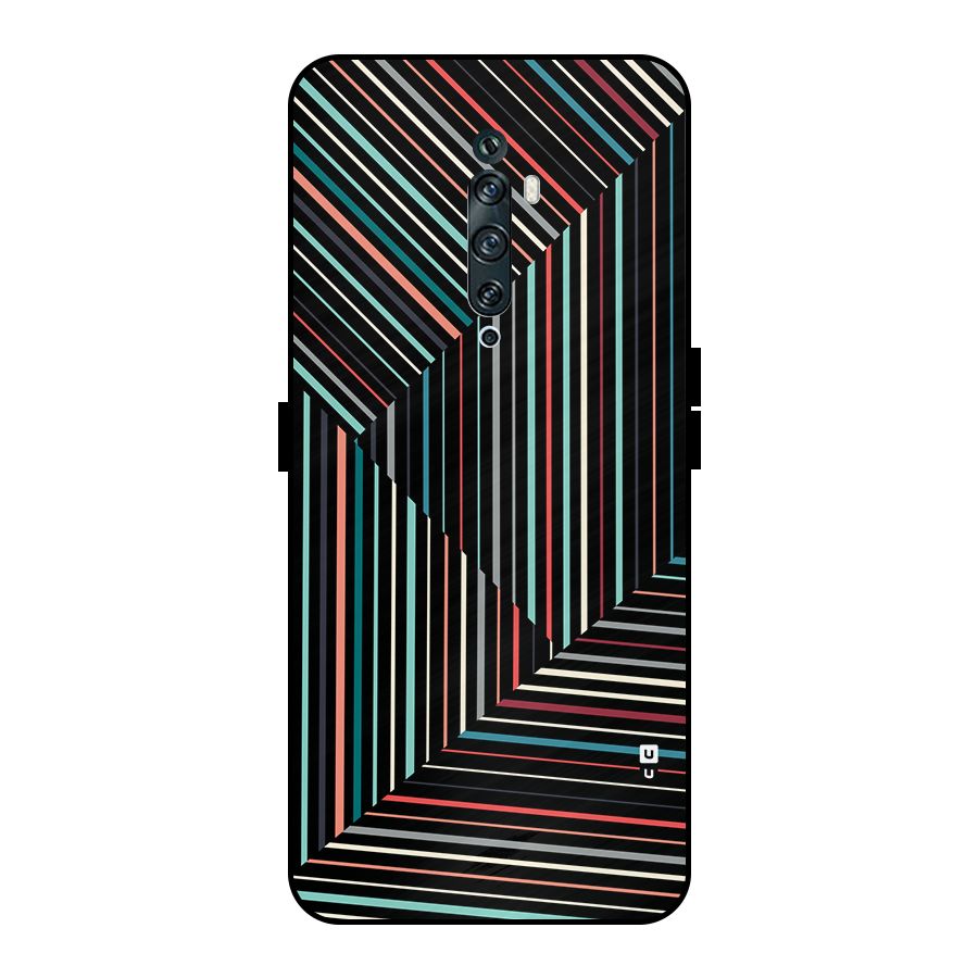 Angulars Stripes Metal Back Case for Oppo Reno2 Z
