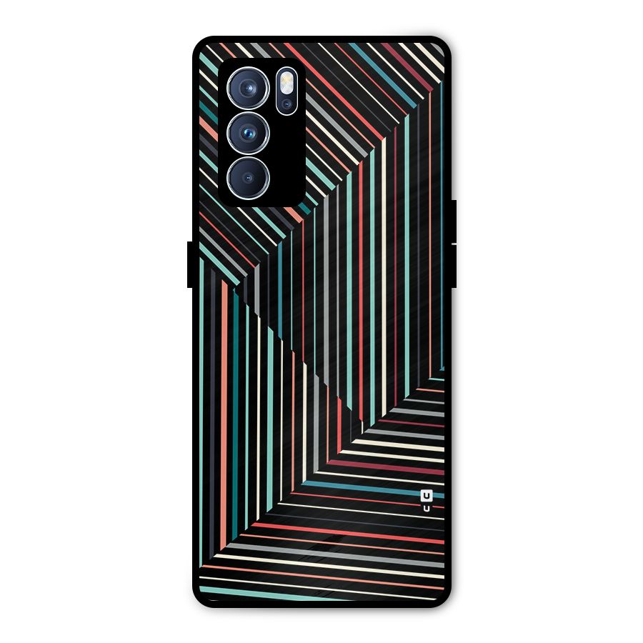 Angulars Stripes Metal Back Case for Oppo Reno6 Pro 5G