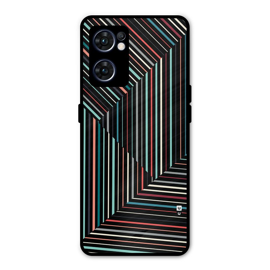 Angulars Stripes Metal Back Case for Oppo Reno7 5G