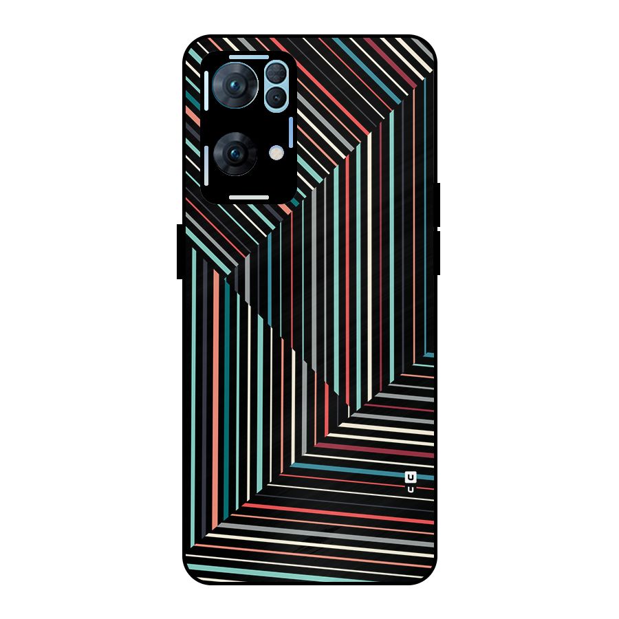 Angulars Stripes Metal Back Case for Oppo Reno7 Pro 5G