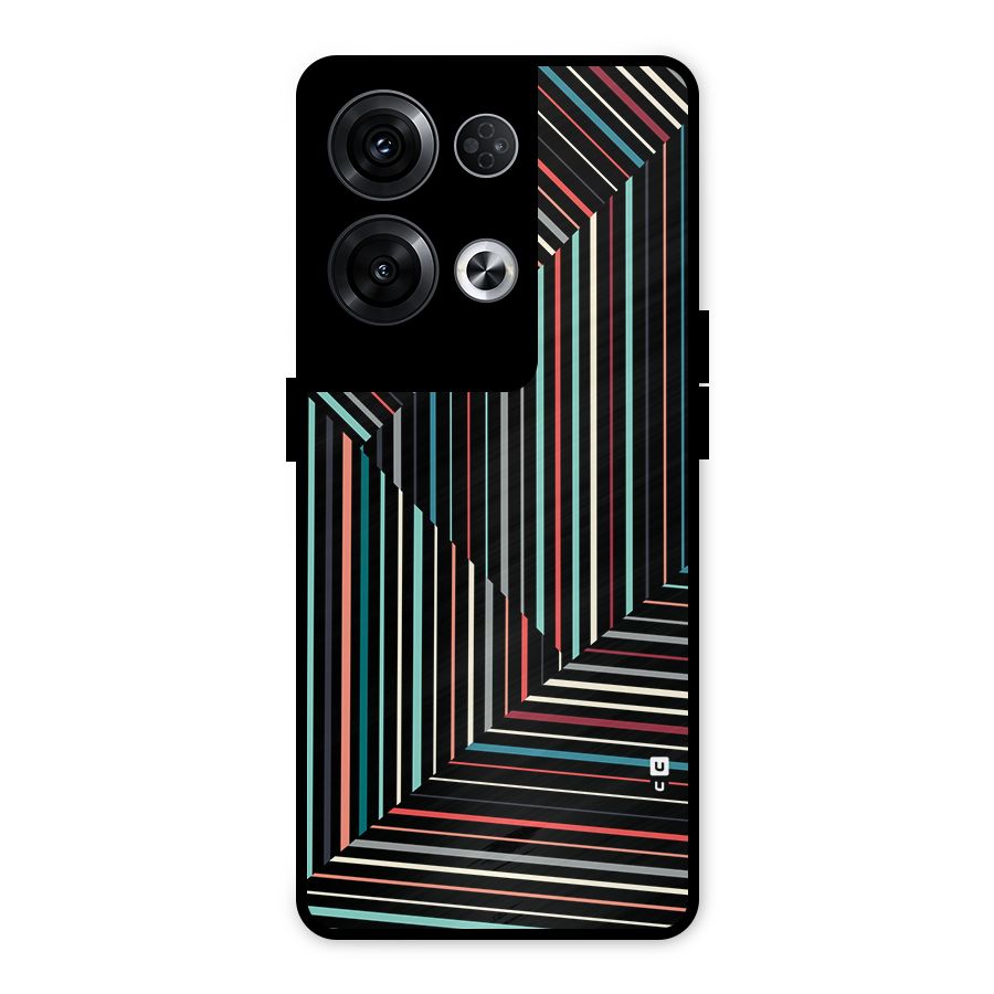 Angulars Stripes Metal Back Case for Oppo Reno8 Pro 5G