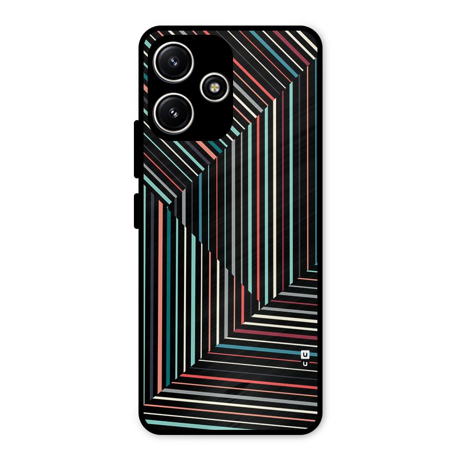 Angulars Stripes Metal Back Case for Poco M6 Pro