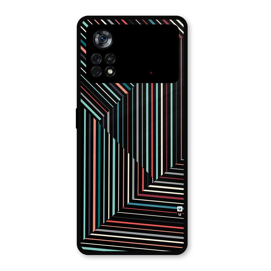 Angulars Stripes Metal Back Case for Poco X4 Pro 5G