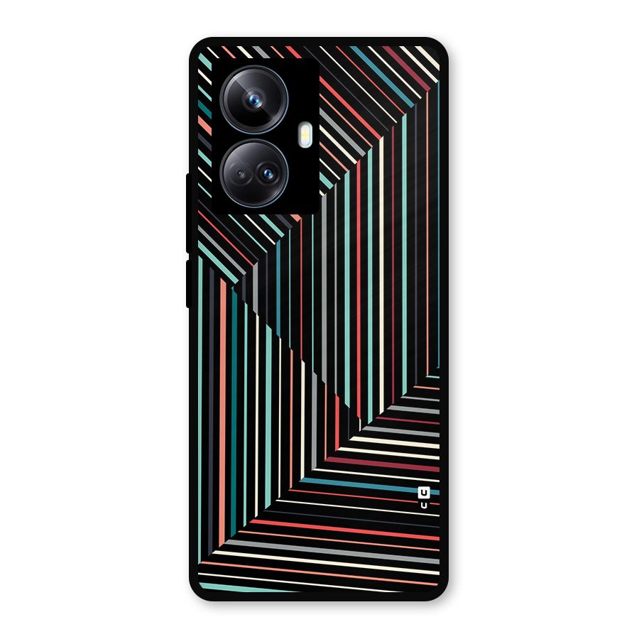 Angulars Stripes Metal Back Case for Realme 10 Pro Plus
