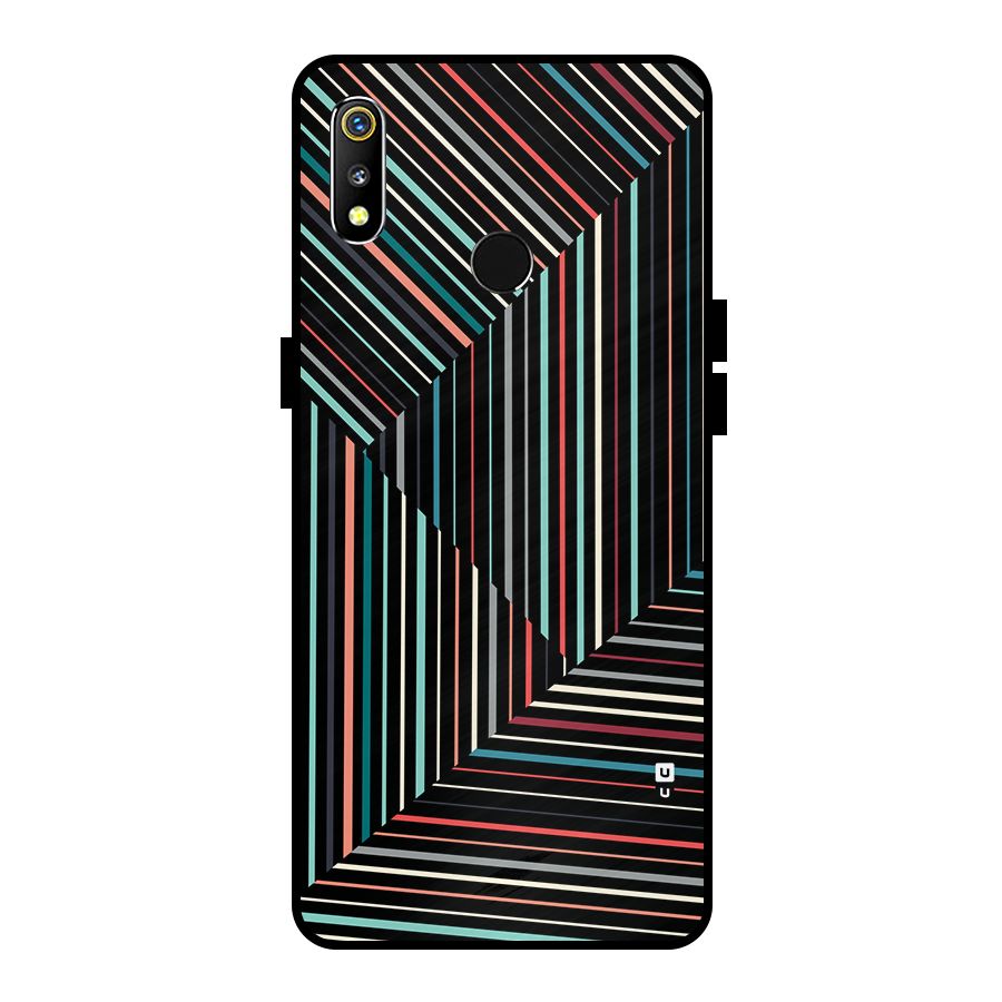 Angulars Stripes Metal Back Case for Realme 3i