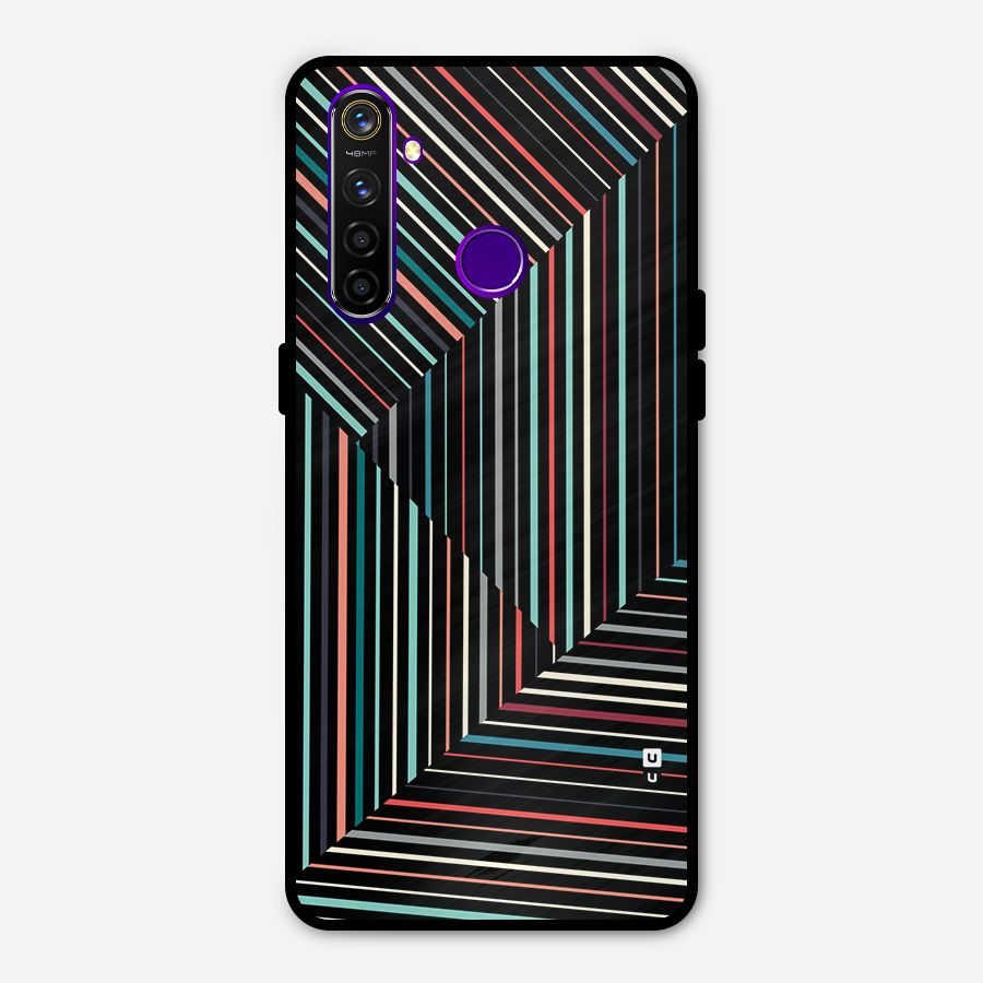 Angulars Stripes Metal Back Case for Realme 5 Pro