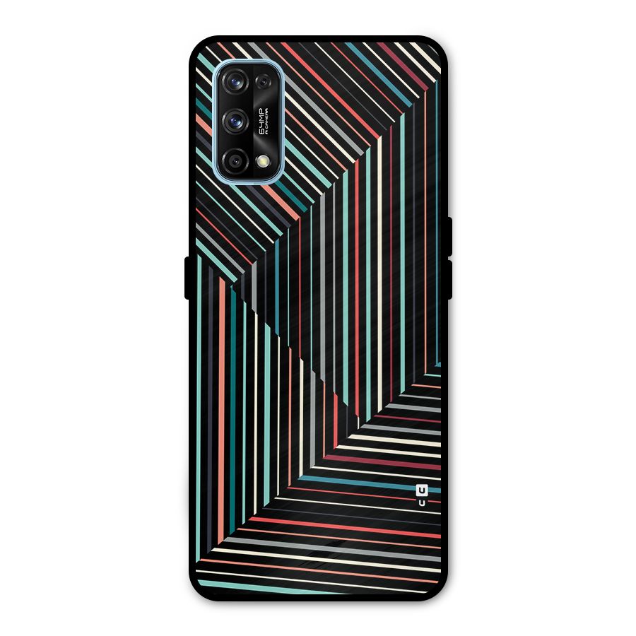 Angulars Stripes Metal Back Case for Realme 7 Pro