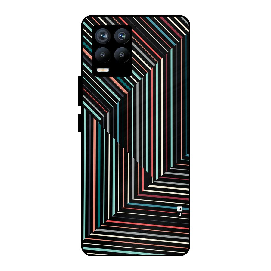 Angulars Stripes Metal Back Case for Realme 8 Pro