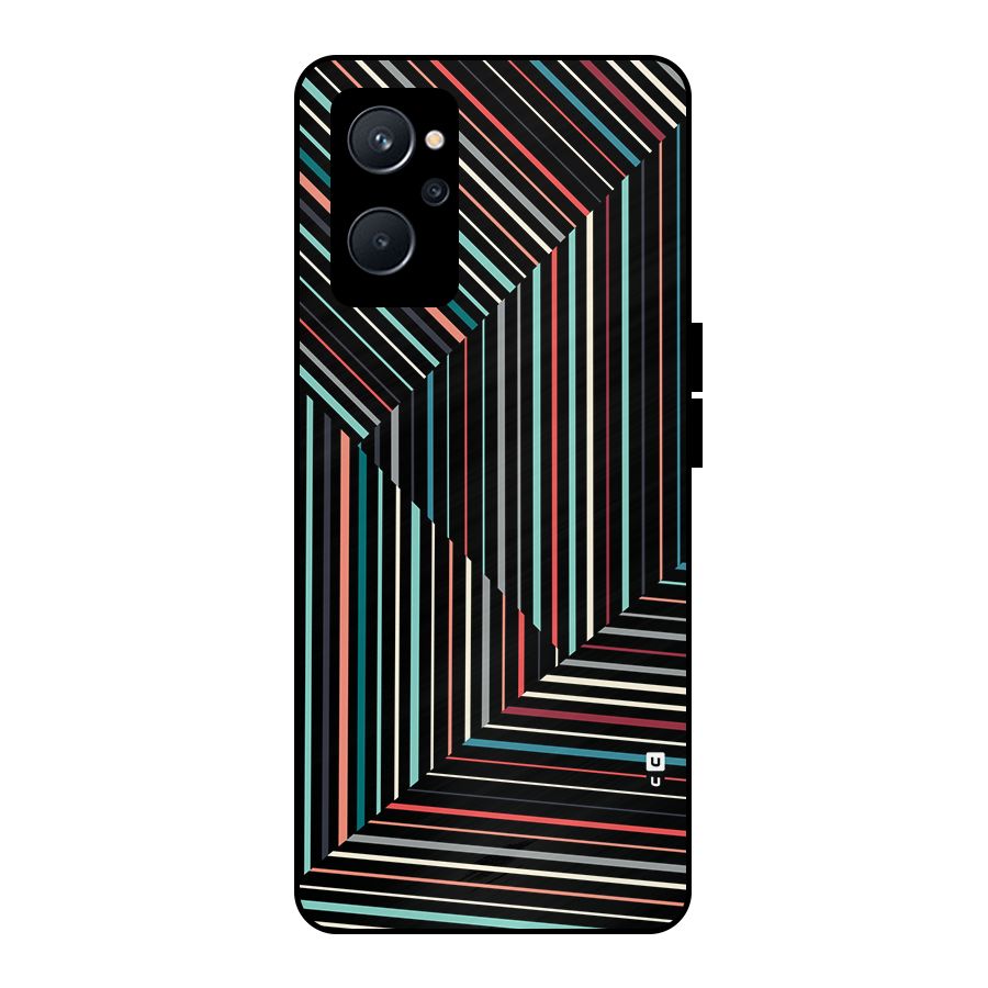 Angulars Stripes Metal Back Case for Realme 9i 5G